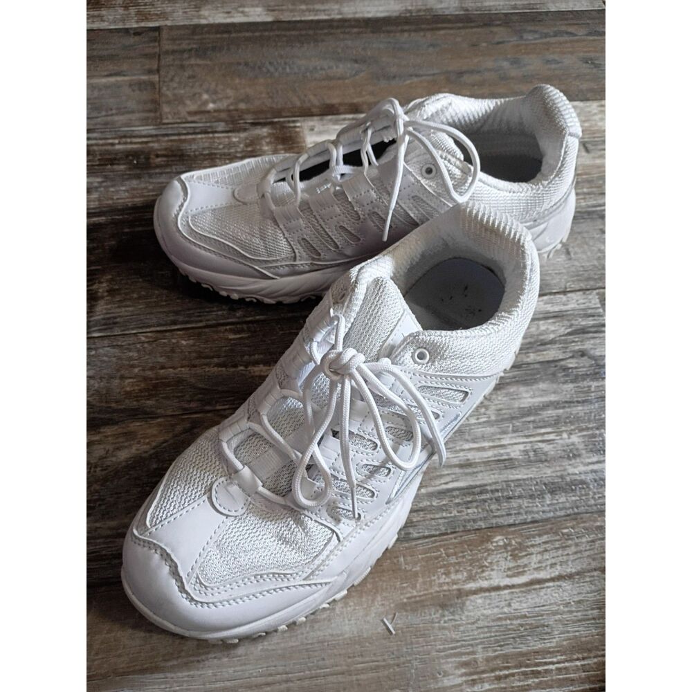 AVIA Women's 9.5 W Wide White Athletic Walking Running Shoes Memory Foam